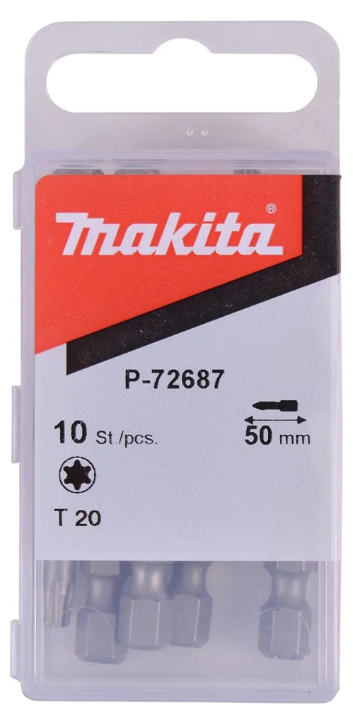 Embout de vissage Makita T20 anti-usure 50mm P-72687 lot de 10