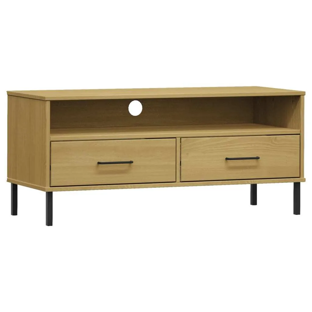 Base TV 106cm OSLO in Pino Massello Marrone | Mobiletto SYFAX