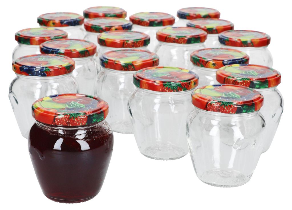 20er Set Marmeladengläser 212ml Deckel Obst Twist-Off TO 63 Produktbild 