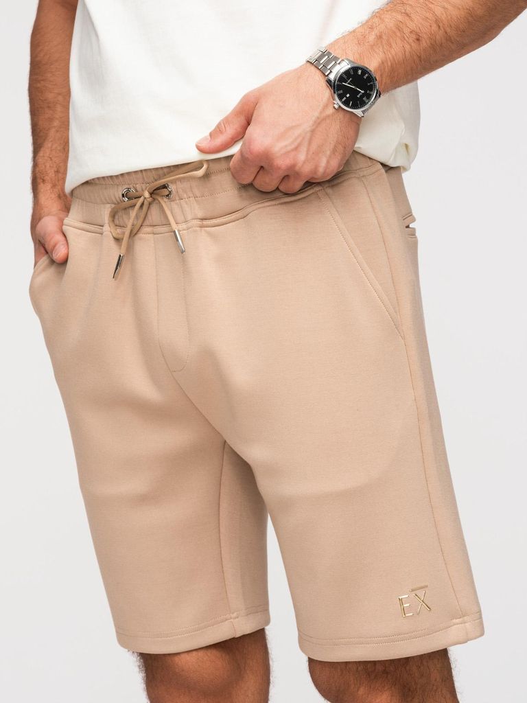 OMBRE Shorts Regular Fit mit elastischem Bund OM-SRBC-0153 beige XXL