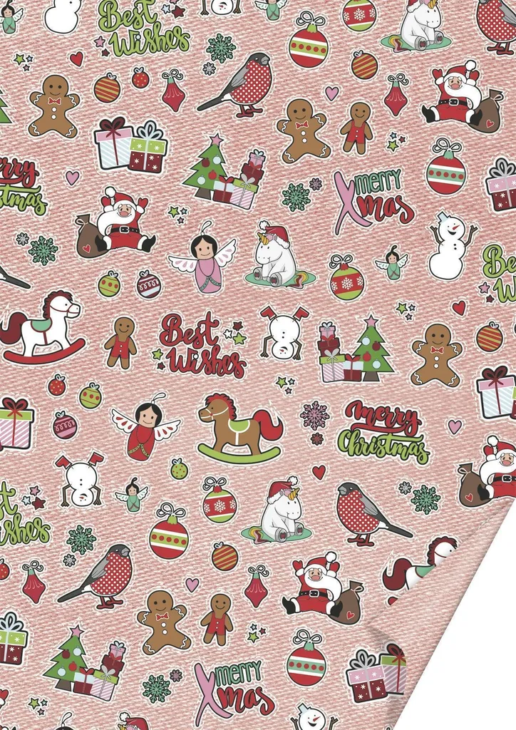 Papier cartonné décoratif Patches Xmas Heyda 50 x 70 cm DIY Noël