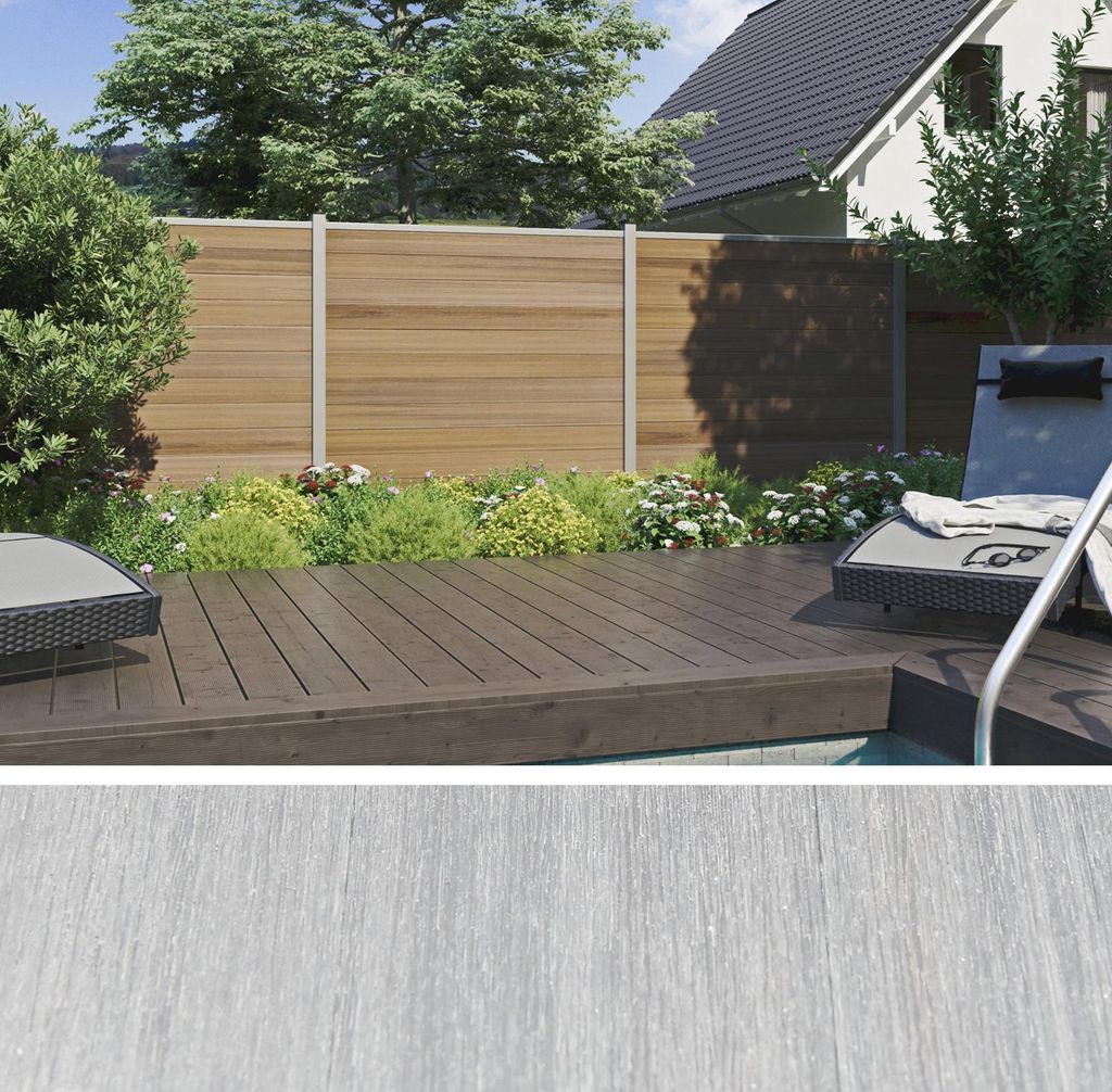 TeJe ELSKOP WPC Steckzaunsystem Beige 20 x 150 x 1790 mm