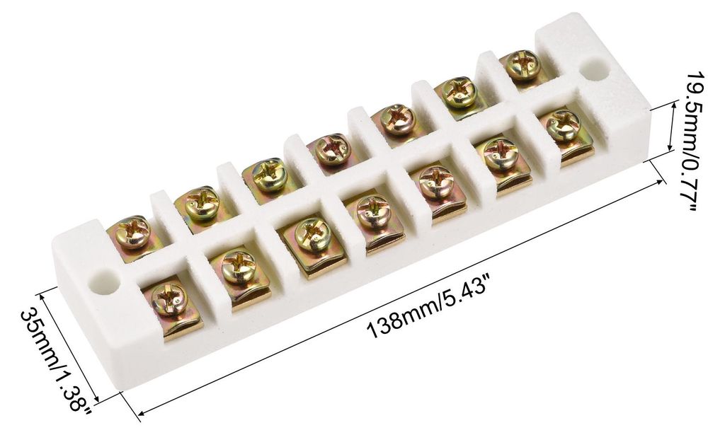 Porzellan Keramik Klemmleiste 7-Wege Hochtemperatur 138x35x19.5mm fš¹r Verbinder