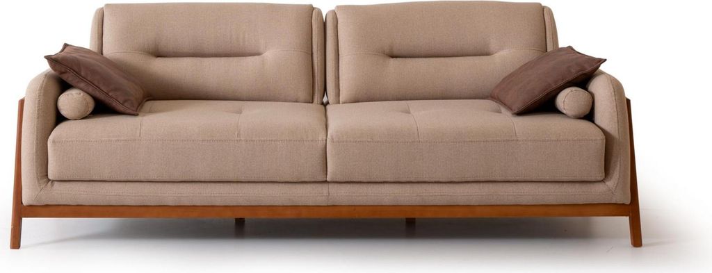 Designer Sofa 3 Sitzer Luxus Polster Braun Couch Wohnzimmer Möbel