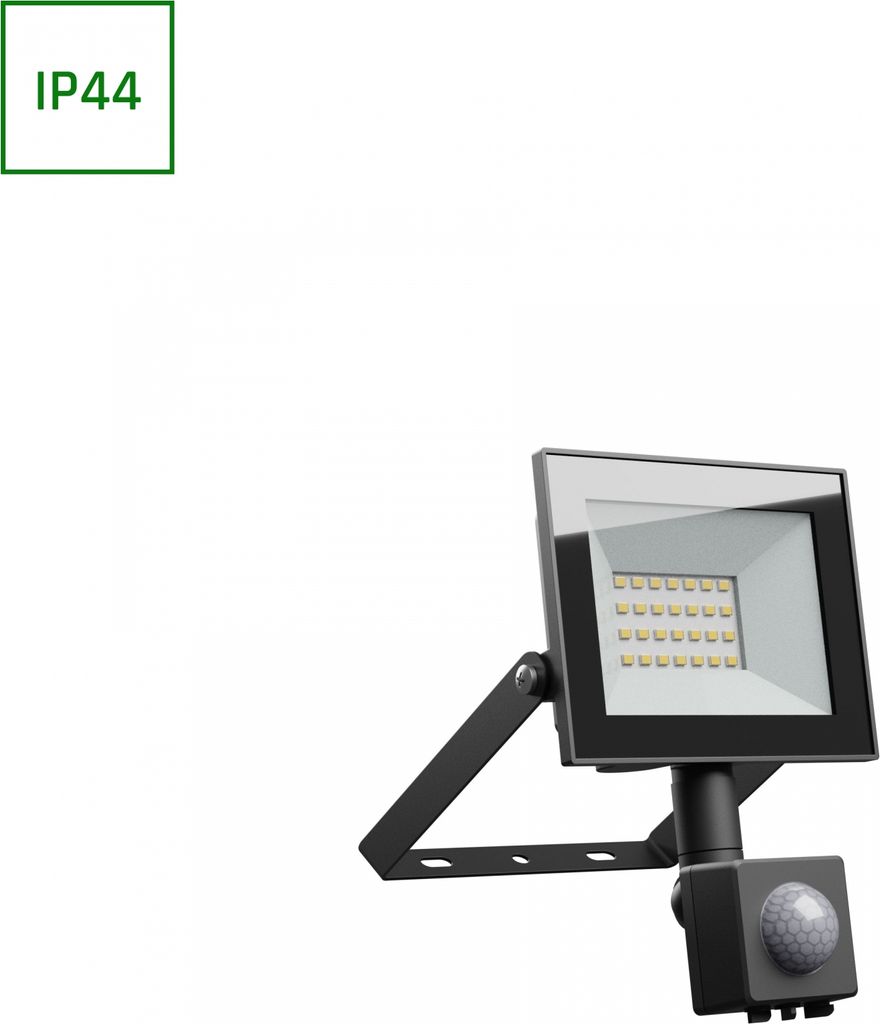Spectrum LED NOCTIS LUX 4 Fluter 20W Strahler 1650lm schwarz 100° IP44 Neutralweiß 4000K mit Bewegungssensor