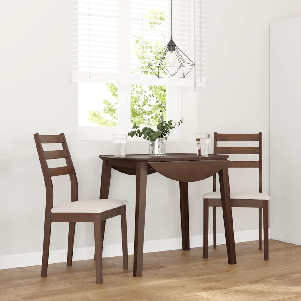 "2026 Promotion" Esszimmerstühle mit Kissen 2 Stk. - Hohe Qualität - Braun Massivholz Gummibaum - Esszimmerstühle CC25511