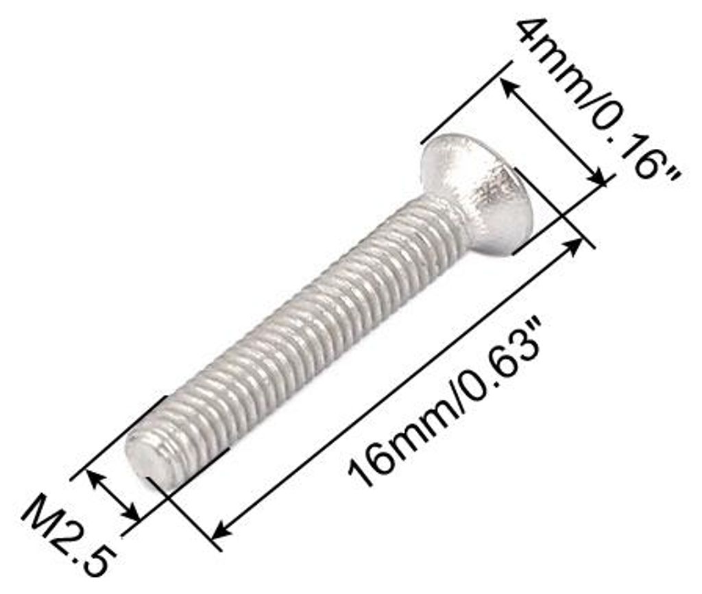 50 Stš¹ck Phillips senkkopfschrauben M2.5x16mm Edelstahl Kreuzschlitz-Maschinenschrauben Ger?teschrauben