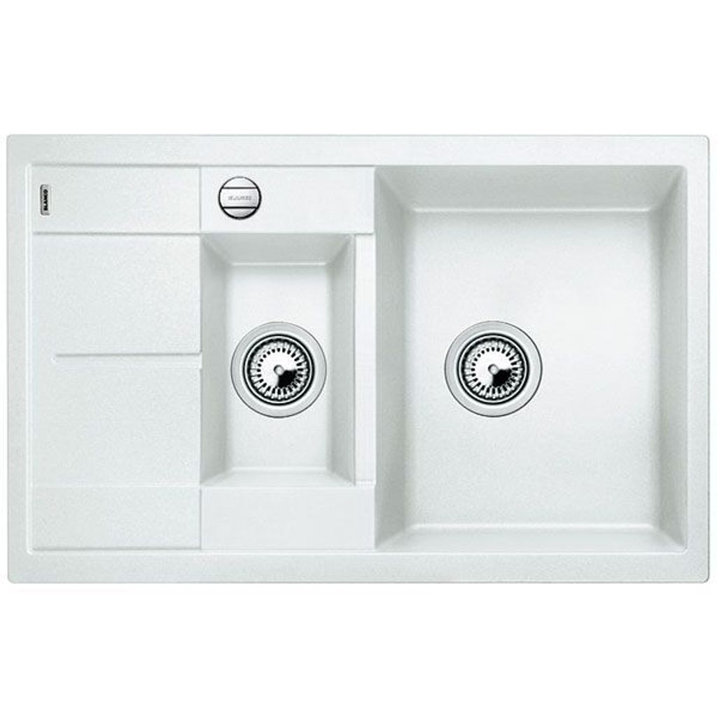 BLANCO METRA 6 S Compact Einbauspüle / SILGRANIT / Weiß / reversibel / Excenter - inkl.