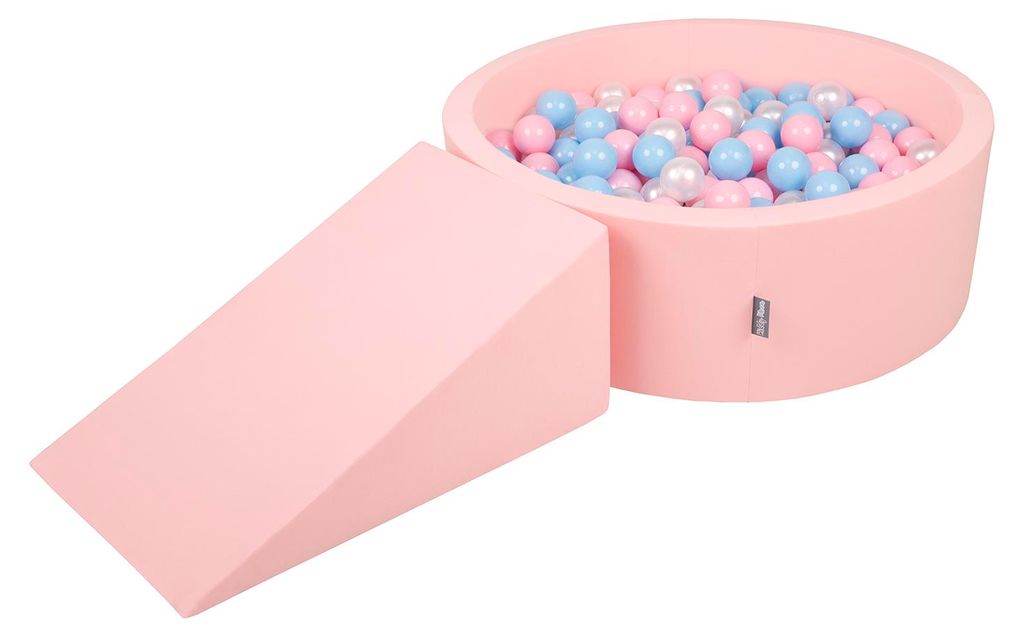 KiddyMoon Spielplatz Aus Schaumstoff Mit 100 Bälle 7cm Hindernisläufen Rund Bällebad Mit Zwickel Element Für Babys Und Kinder