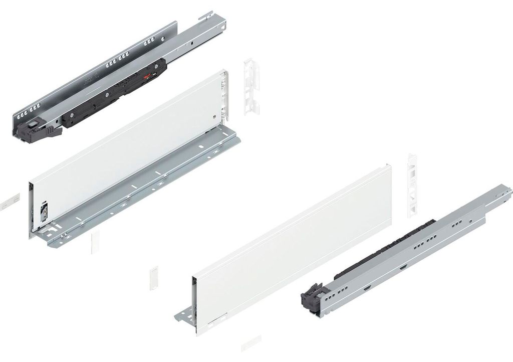 Blum Legrabox pure H K Schubladenschienen Set | 1 Paar, 70kg 500mm | Tip On Vollauszug, seidenweiß