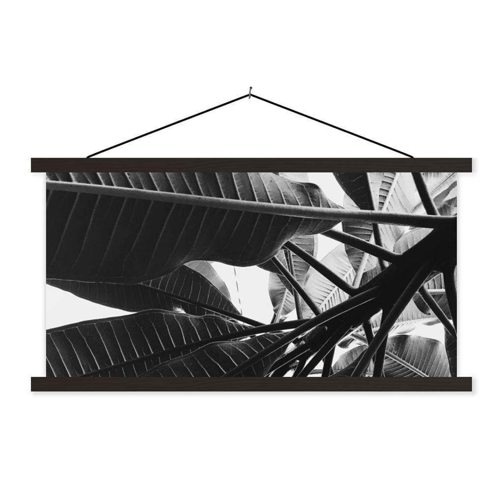MuchoWow Textilposter Palmenblatt - Tropisch 120x60 cm mit schwarzem Rahmen - Dekoration Schlafzimmer