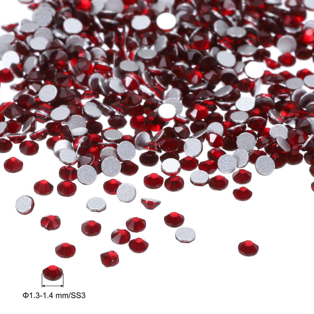SS3 1440 Stš¹ck Strasssteine, Glitzersteine zum Basteln und Rhinestones, fš¹r Basteln, Kostš¹me, Make-Up£šDunkelrot£