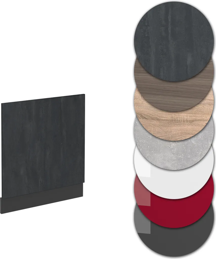 Kit Frontale Lavastoviglie 60 cm Vicco R-Line Calcestruzzo Nero DIY - 4