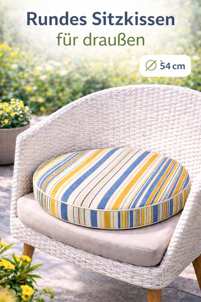 MASSON Sitzkissen für Beistelltisch waschbar Ø ca. 54cm