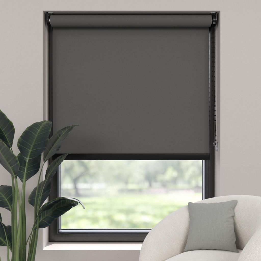 Rollos - lichtdurchlässig Anthrazit- 150x190cm - Fenster und Tür Jalousie