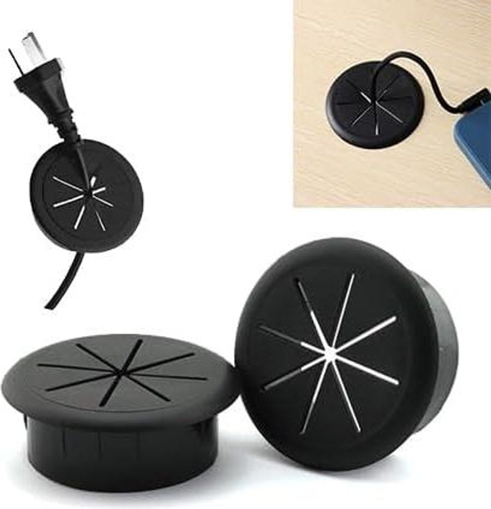 Flexibel Kabeldurchführung 2 Stück 60 mm Kabeldurchführungen Kabeldurchführung Kabeldurchlass Kabel Durchführungen Kunststoff für Schreibtisc...