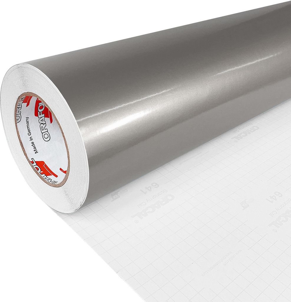 DecoMeister Möbelfolie selbstklebend 100x100 cm - Silber Hochglanz - Einfarbig Klebefolie für Möbel - Klebefolie Möbel für einfache Anwendung,...