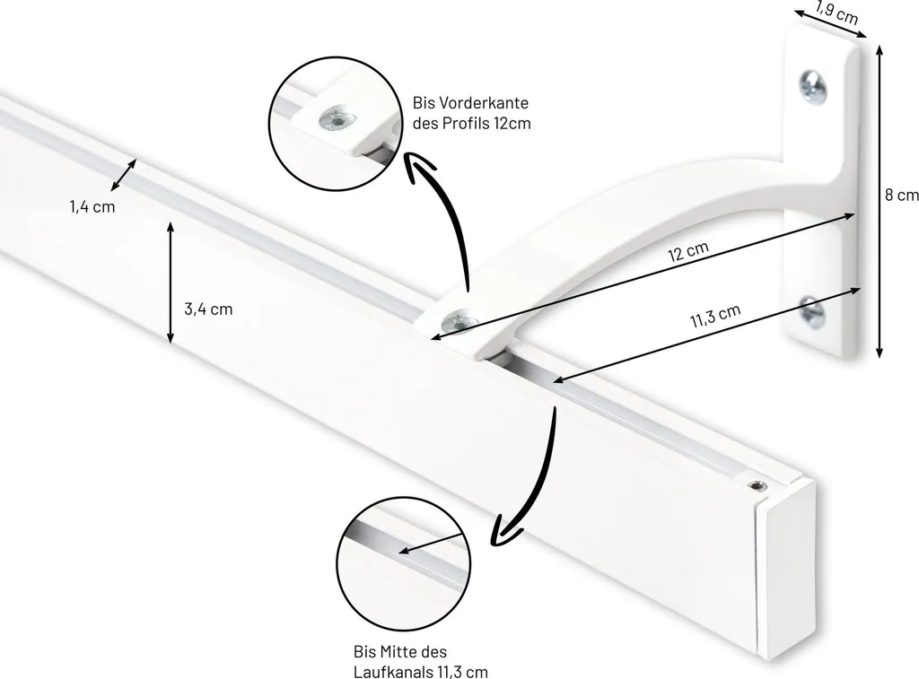 Sistema Scorritenda 600cm Serie Curve Bianco - Minimalismo su Misura - 2