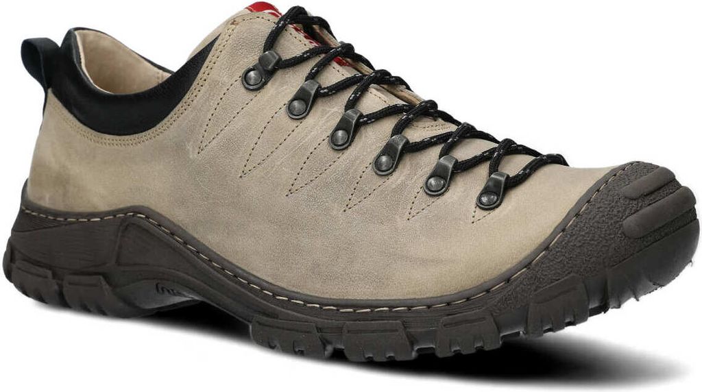 NAGABA Wanderschuhe Herren Trekkingschuhe Männer Echtleder Cremefarben, 44