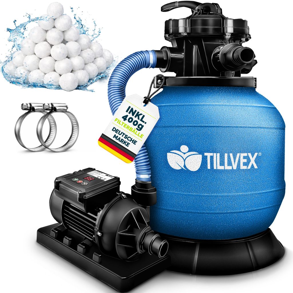 tillvex® Sandfilteranlage Pool mit Timer 7.900L/h inkl. Produktbild 