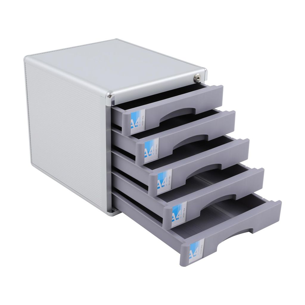 Desktop Organizer Schreibtisch Schublade 5 Ebenen verschließbare Dokument Aufbewahrung Box für Büros