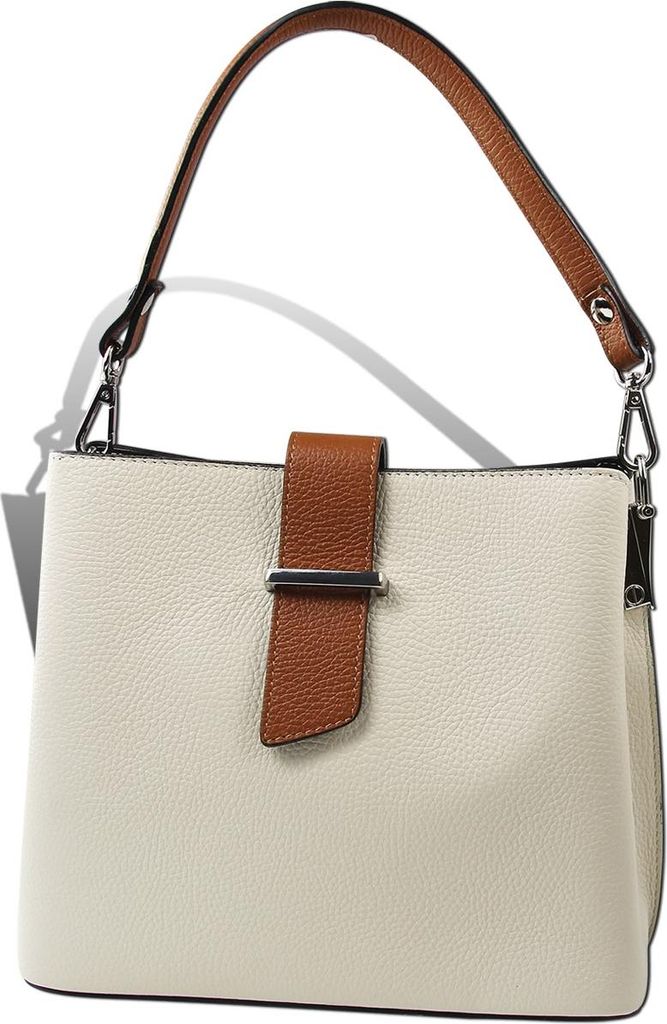 Toscanto Damen Schultertasche Leder Tasche beige natur D2OTT168SI1
