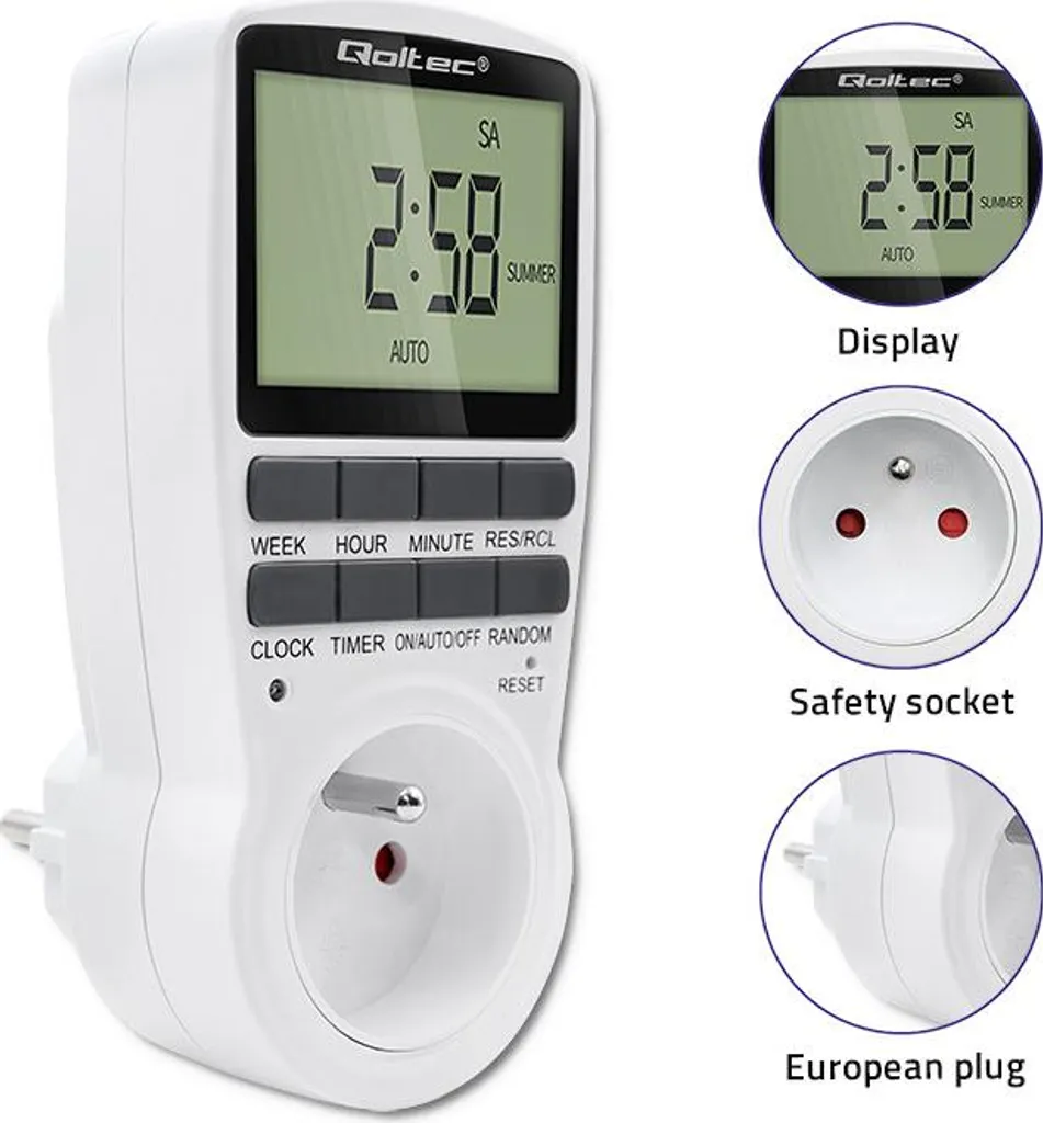 Programmateur LCD Qoltec PC0628 avec batterie de secours et 10 cycles - 5