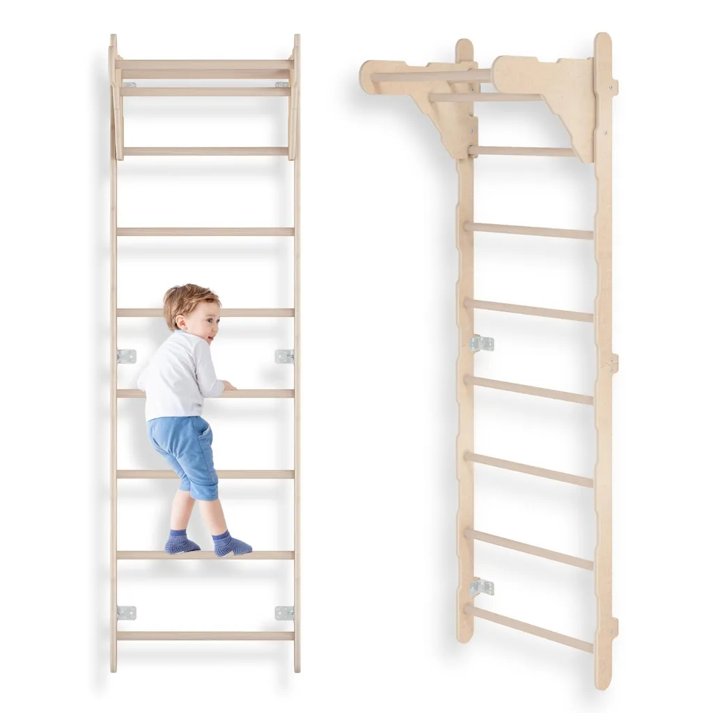 Espalier Mural de Sport Intérieur pour Enfant avec Accessoires de Grimpe