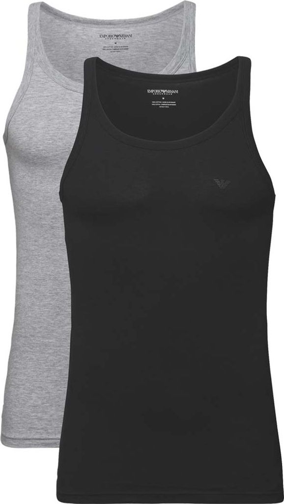 EMPORIO ARMANI 2P Tank Top Rundhals T-Shirts 1schwarz 1grau S