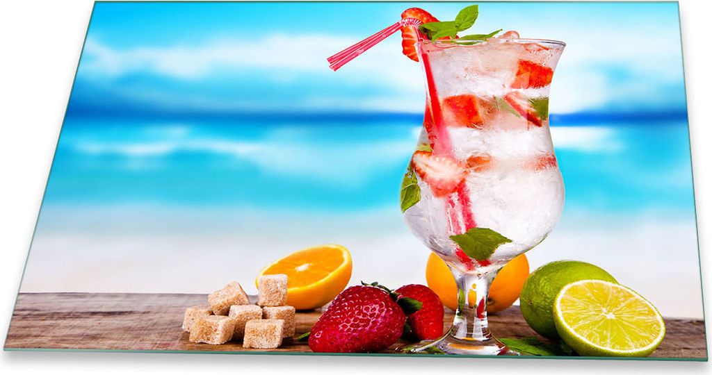 Herdabdeckplatte Glaskeramik 1 Teilig 80x52 Obst Bunt Abdeckung Glas Spritzschutz Deko