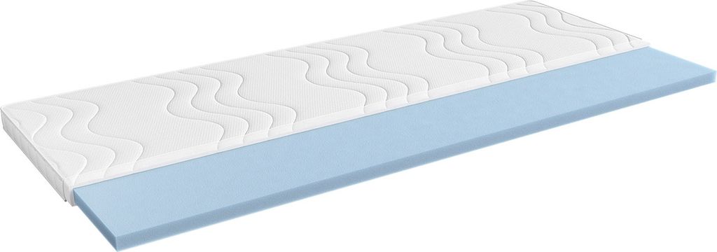 Restona Topper Matratze 180x200 cm - Mittelhart, Waschbarer Bezug, Wendematratze von Black Red White