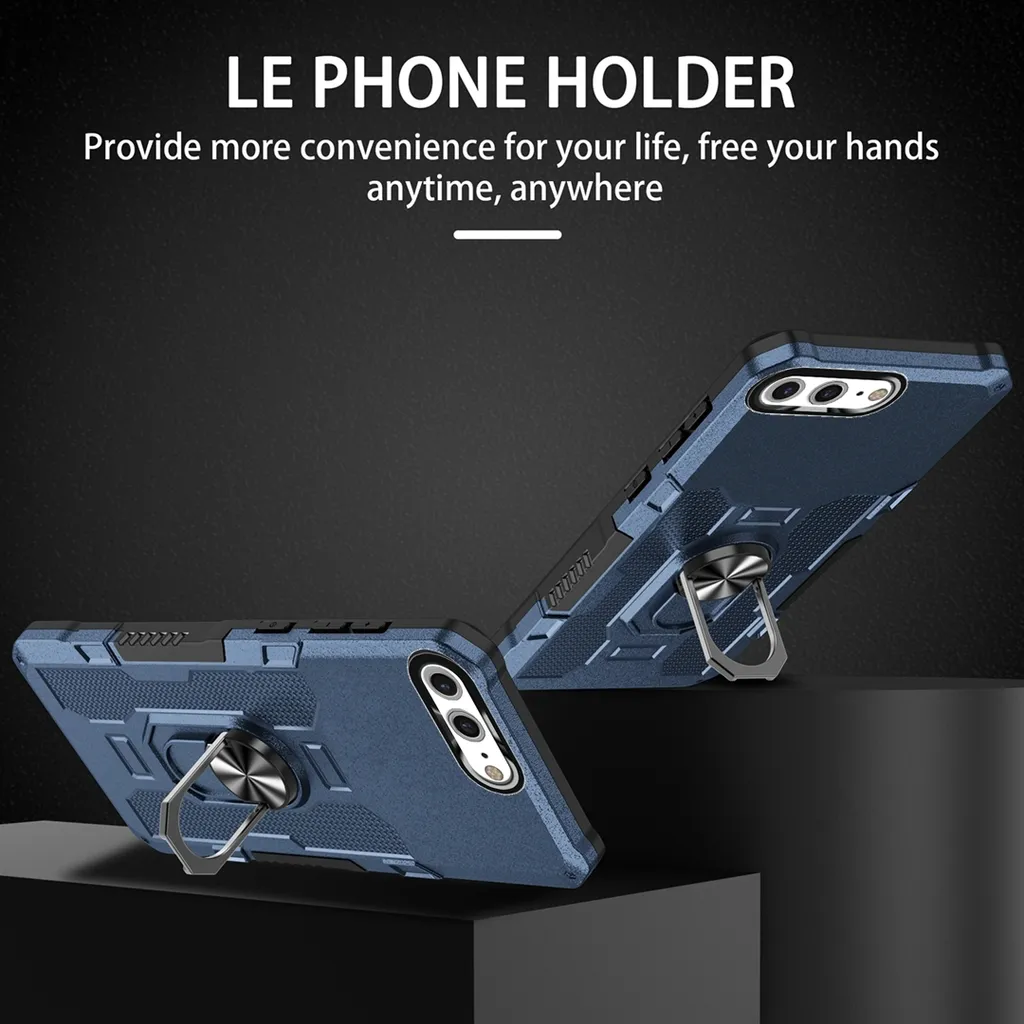 Custodia Rugged iPhone 8 Plus Blu - Protezione 360° con Ring - 5
