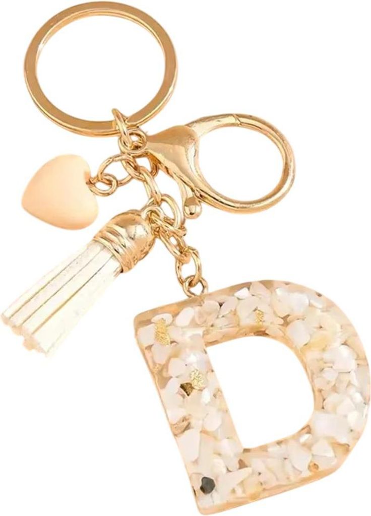 Alphabet Schlüsselanhänger D / Weiß - Eleganz für jeden Tag KP37800