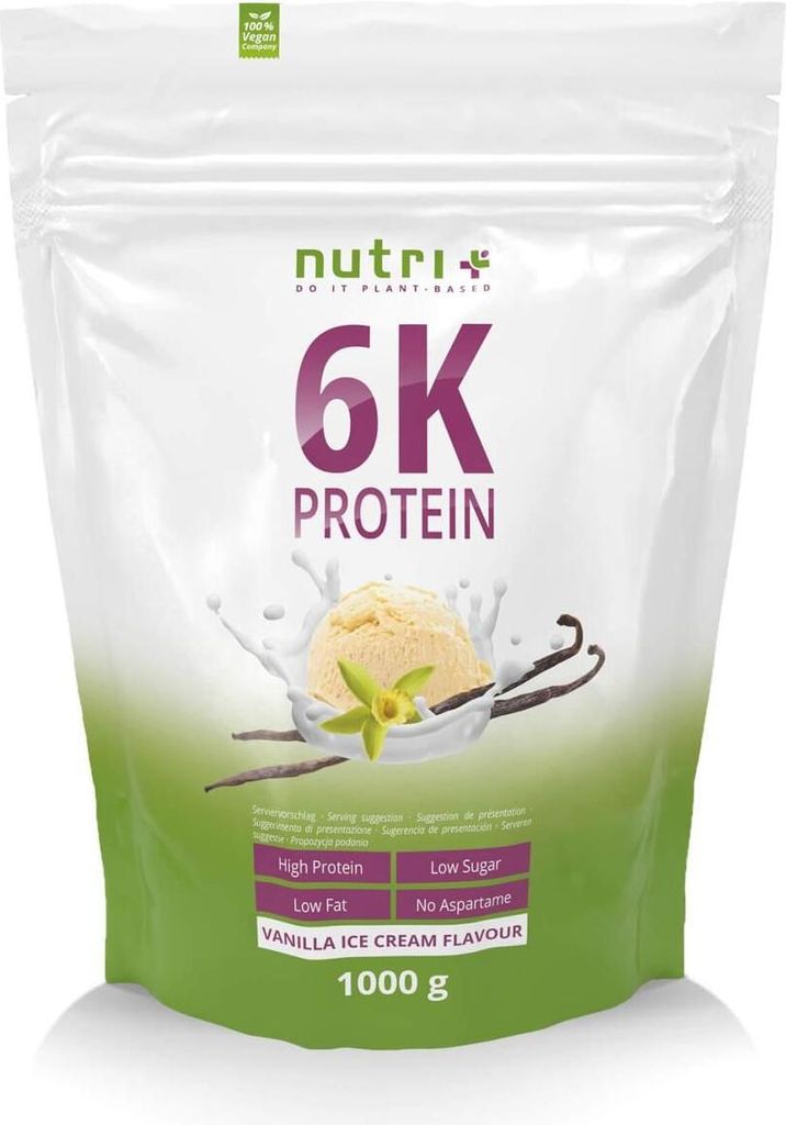 Nutri+ Vegan 6K Proteine 1000g Vanille-Eiscreme Immagine del prodotto 