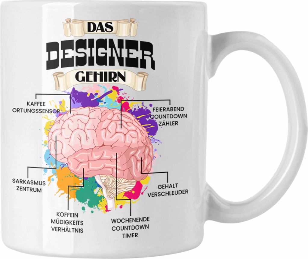 Trendation - Designer Tasse Lustiges Geschenk für Designerin Spruch Becher Geburtstag Weihnachten (Weiß)
