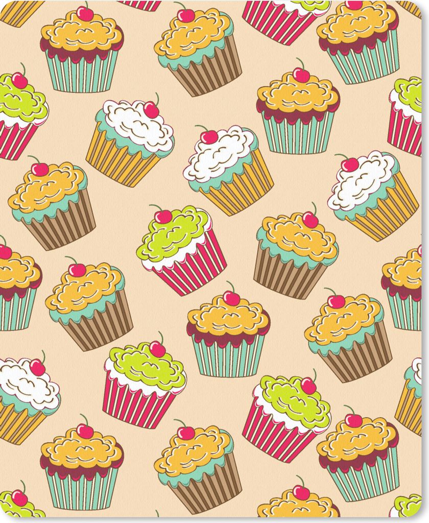 MuchoWow Mauspad Mousepad Muster - Lebensmittel - Cupcake 30x40 cm - Mousepads - Maus Mat - Pad - Mausunterlage - Mausmatten