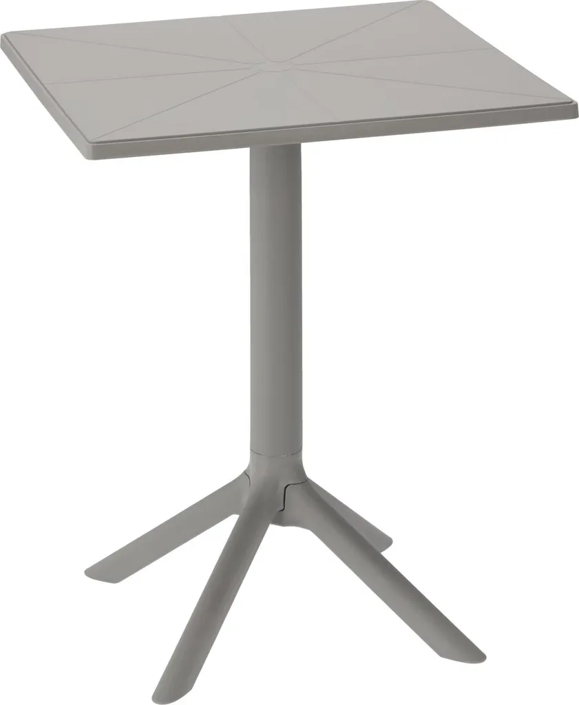 Table de jardin LAMBROS grise - Mobilier extérieur en aluminium 6 places
