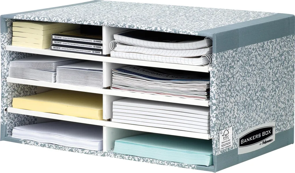 Fellowes Bankers Box System desk manager - cartone - carta - grigio - A4 - busta - cartella - lettera - note - 1,05 kg - 230 x 310 x 55 mm (08750EU)