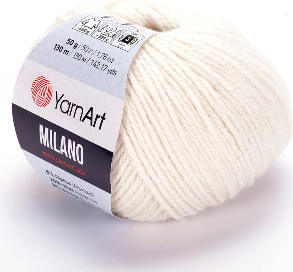 YarnArt Milano 852 Krem: Weicher Alpakamix, 130m/50g, Ideal Produktbild 