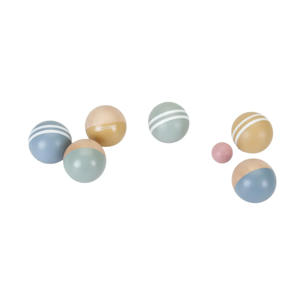 Jeu de pétanque enfant sécurisé - Boules en bois légères Little Dutch