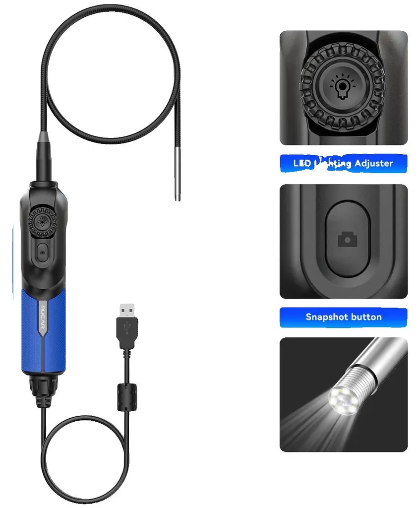 Endoscope industriel MUCAR E021 avec écran LCD et sonde flexible 5m