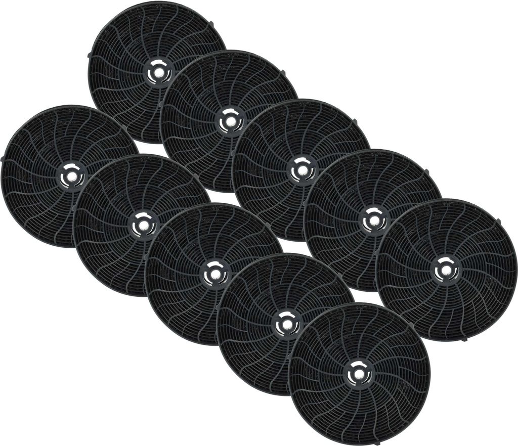vhbw 10x Aktivkohlefilter kompatibel mit Whirlpool 208340404408 PRF0043, 208340404407 PRF0043, 208340404406 PRF0043 Dunstabzugshaube