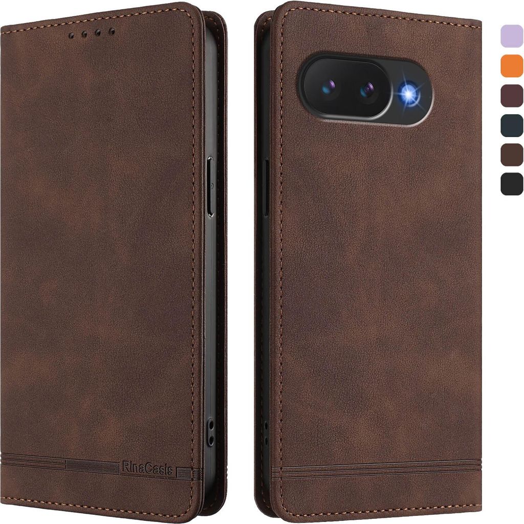 Hülle für Google Pixel 10A, Retro Kunstleder Ständer Klapphülle mit Kartenfächer und Magnetische Braun