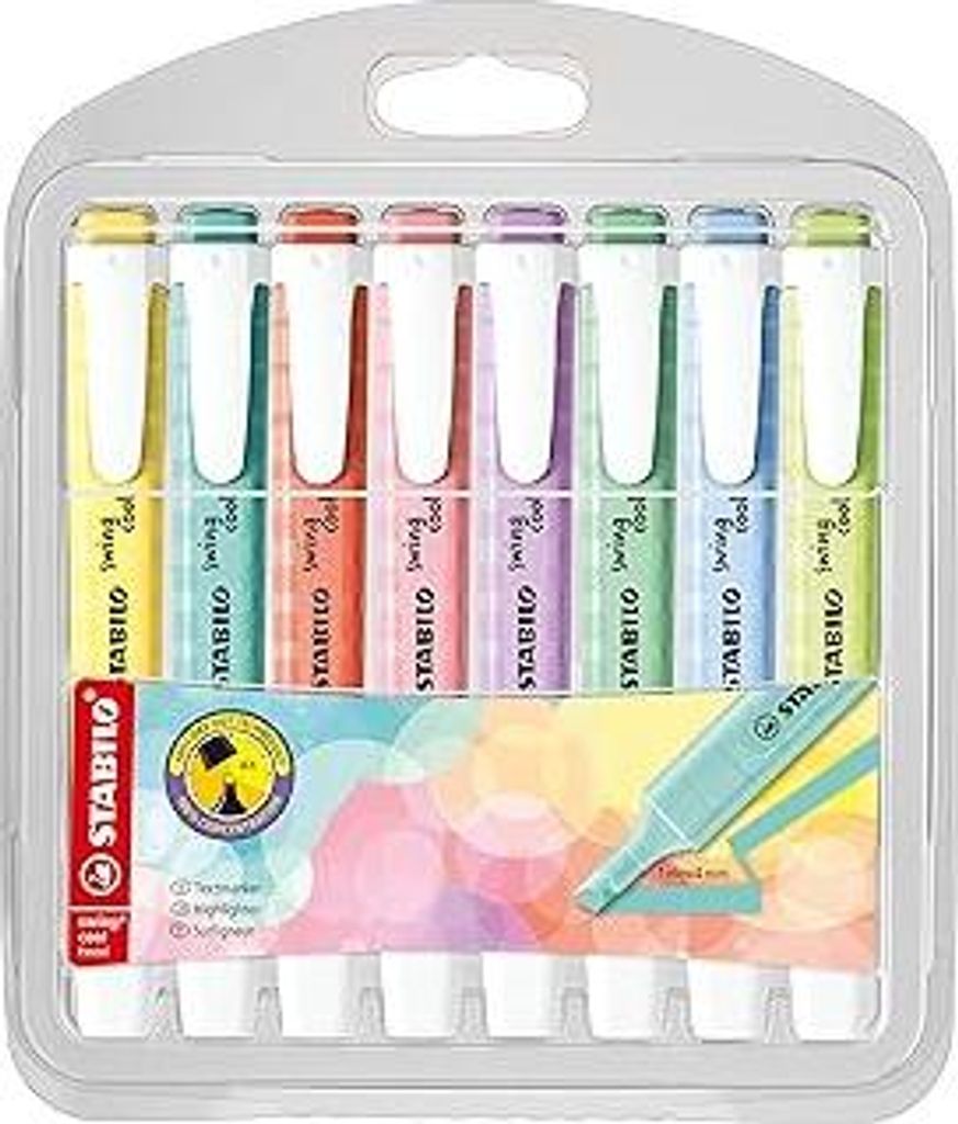 STABILO - Textmarker - swing cool Pastel - 8er Pack - 8 Farben
