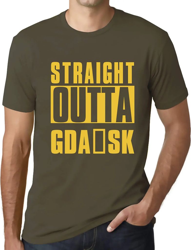 Herren Grafik T-Shirt Direkt aus Danzig – Straight Outta Gdansk – Öko-Verantwortlich Vintage Jahrgang Kurzarm Lustige Druck Geburtstag Geschen...
