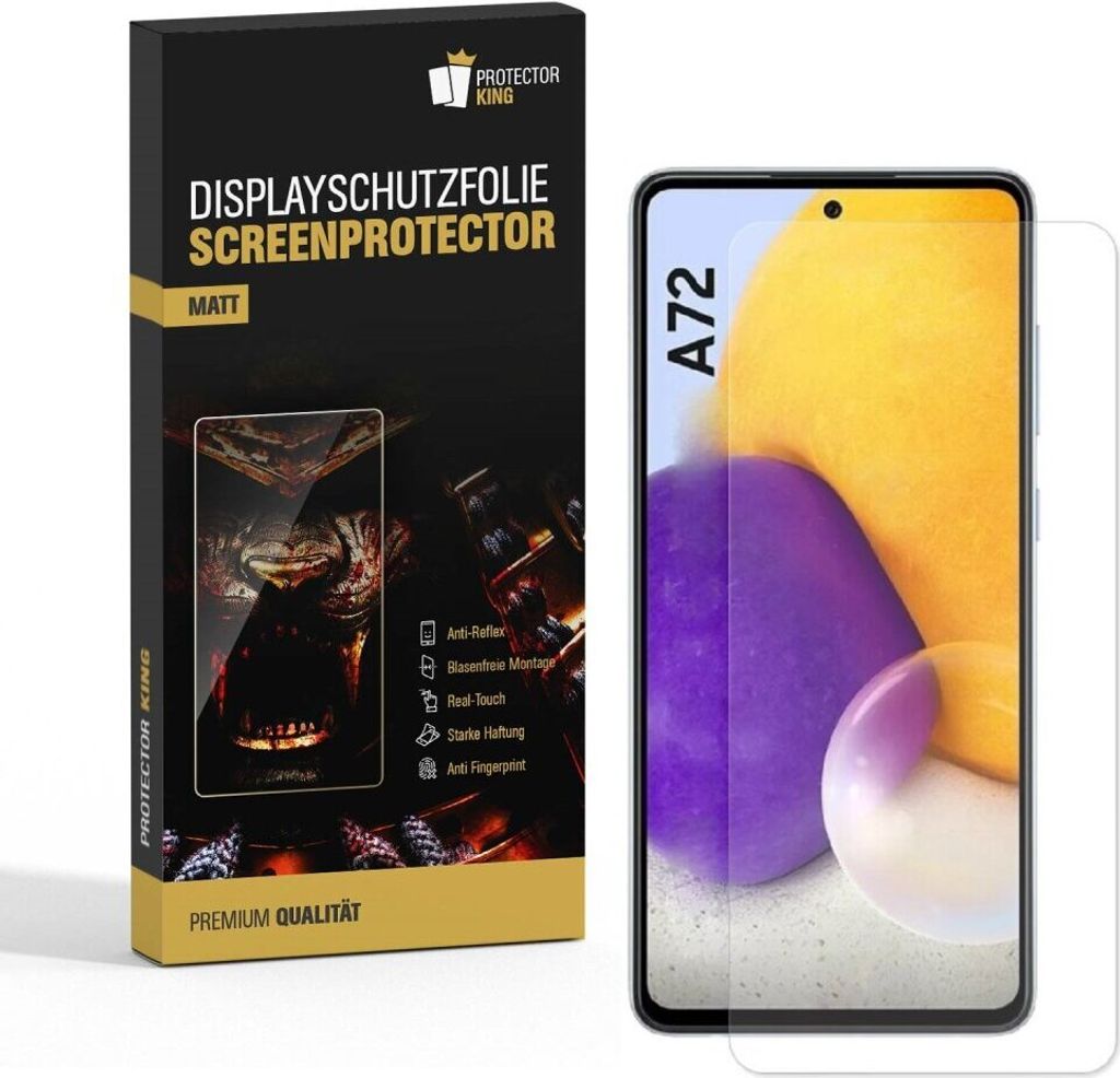 3x Displayfolie für Samsung Galaxy A72 ANTI-REFLEX Displayschutzfolie MATT