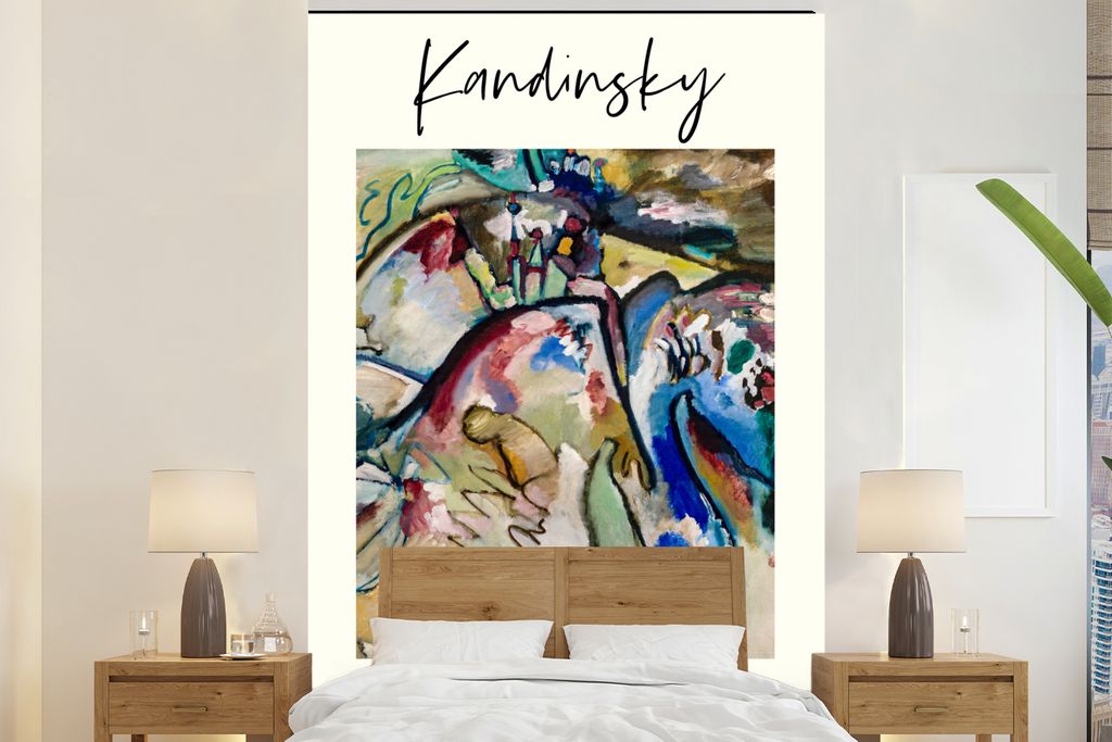 MuchoWow Fototapete für Wohnzimmer oder Schlafzimmer Wandtapete Vinyl Motivtapete Kunst - Improvisation 21A - Kandinsky - 145x220 cm - Wanddekor...