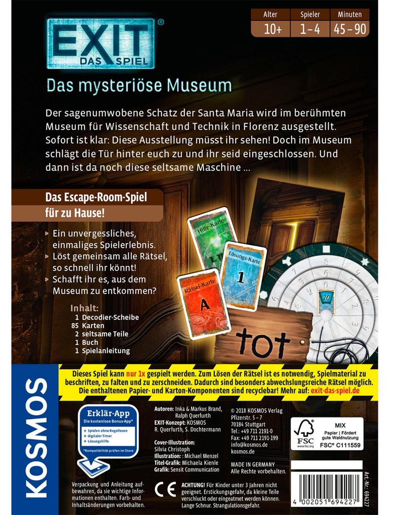 Kosmos EXIT- Das mysteriöse Museum Produktbild 