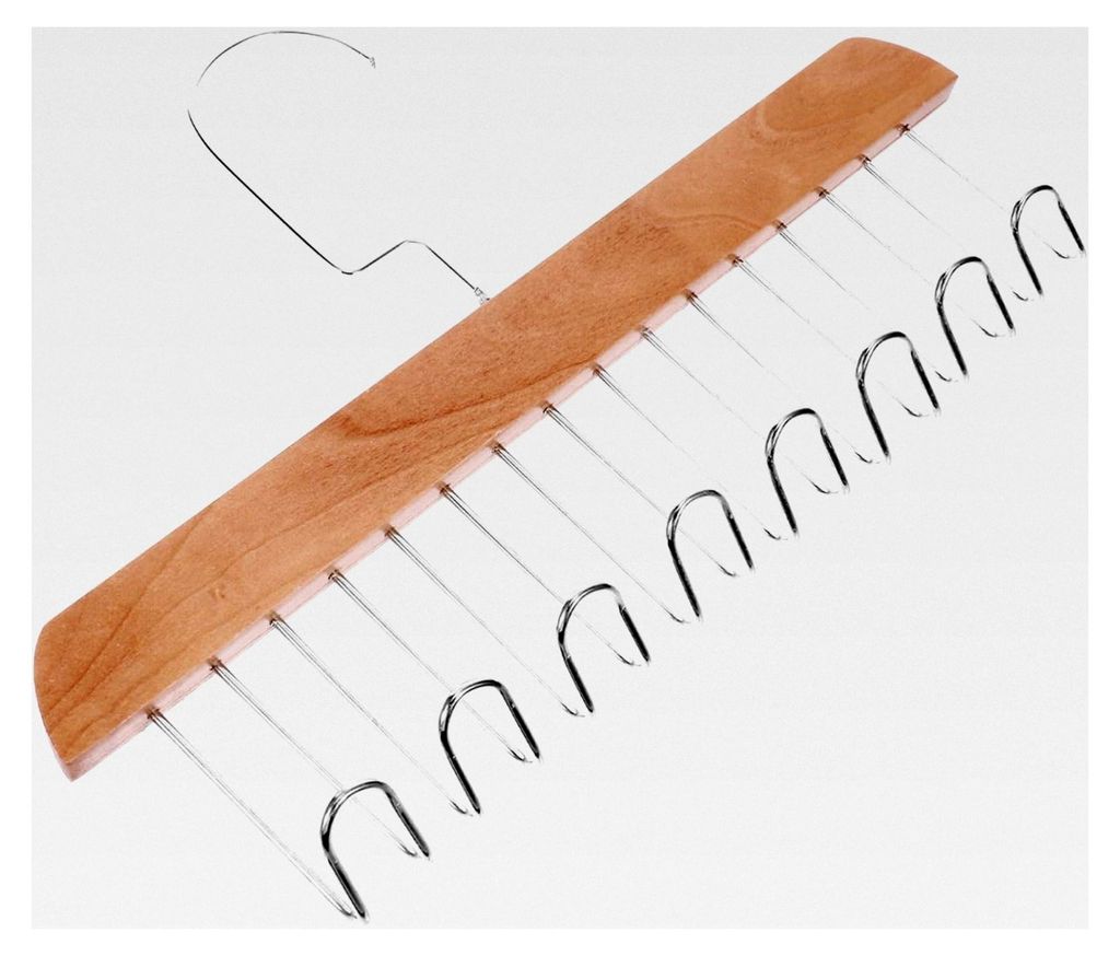 Holzkleiderbügel mit BH-Haken für die Schrankaufbewahrung, platzsparendes Organisationsset in weißem Holzton für Kleidung und Accessoires