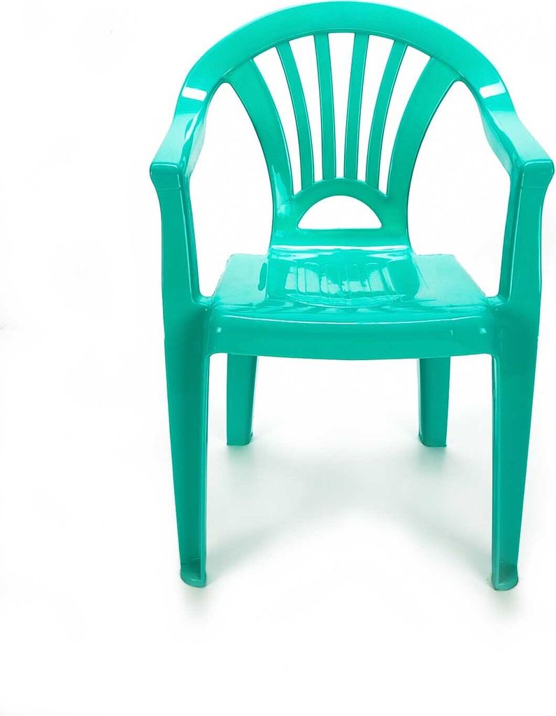 Kinder Gartenstuhl für Kinderzimmer, Kinderstuhl für Spielecke oder Garten, leichter Kunststoff Stapelstuhl, türkis